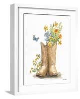 Wildflower Western I Sky Blue-Leslie Trimbach-Framed Art Print