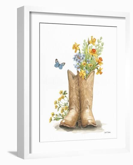 Wildflower Western I Sky Blue-Leslie Trimbach-Framed Art Print