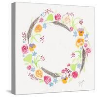 Wildflower Wreath 2-Beverly Dyer-Stretched Canvas