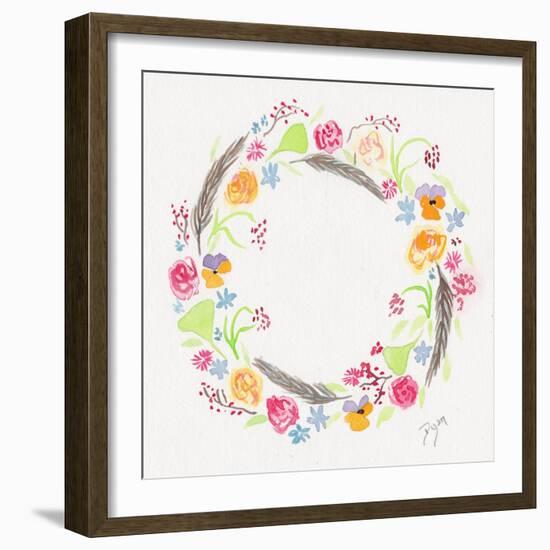 Wildflower Wreath 2-Beverly Dyer-Framed Art Print