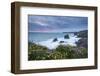 Wildflowers Growing on the Clifftops Above Bedruthan Steps on a Stormy Evening, Cornwall, England-Adam Burton-Framed Photographic Print