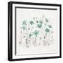 Wildflowers III Turquoise-Lisa Audit-Framed Art Print