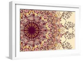 Wildflowers Mandala-null-Framed Art Print