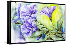 Wildflowers. Watercolor Painting-Valenty-Framed Stretched Canvas