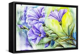 Wildflowers. Watercolor Painting-Valenty-Framed Stretched Canvas