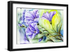 Wildflowers. Watercolor Painting-Valenty-Framed Art Print