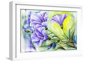 Wildflowers. Watercolor Painting-Valenty-Framed Art Print