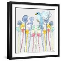 Wildflowers with Bird-Tammy Kushnir-Framed Giclee Print