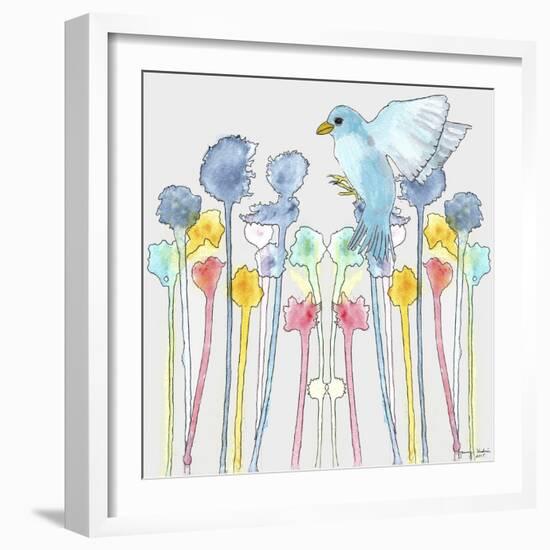 Wildflowers with Bird-Tammy Kushnir-Framed Giclee Print