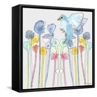 Wildflowers with Bird-Tammy Kushnir-Framed Stretched Canvas