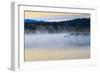 Wildfowl in Flight over Snake River Surrounded by a Cold Dawn Mist in Autumn (Fall)-Eleanor Scriven-Framed Photographic Print