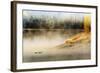 Wildfowl on Snake River Surrounded by a Cold Dawn Mist-Eleanor-Framed Photographic Print