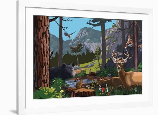 Wildlife Utopia-Lantern Press-Framed Art Print