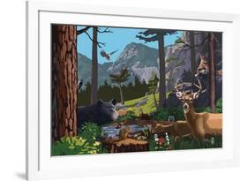 Wildlife Utopia-Lantern Press-Framed Art Print