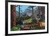 Wildlife Utopia-Lantern Press-Framed Art Print