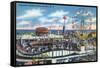 Wildwood-by-the-Sea, New Jersey - View of Playland Amusement Park-Lantern Press-Framed Stretched Canvas