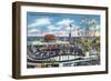 Wildwood-by-the-Sea, New Jersey - View of Playland Amusement Park-Lantern Press-Framed Art Print