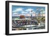 Wildwood-by-the-Sea, New Jersey - View of Playland Amusement Park-Lantern Press-Framed Art Print