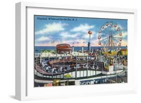 Wildwood-by-the-Sea, New Jersey - View of Playland Amusement Park-Lantern Press-Framed Art Print