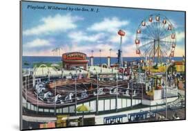 Wildwood-by-the-Sea, New Jersey - View of Playland Amusement Park-Lantern Press-Mounted Art Print