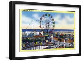 Wildwood-by-the-Sea, New Jersey - View of Playland, Ferris Wheel-Lantern Press-Framed Art Print