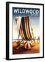 Wildwood, New Jersey - Beach Chair and Ball-Lantern Press-Framed Art Print