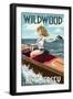 Wildwood, New Jersey - Boating Pinup Girl-Lantern Press-Framed Art Print