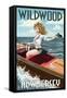 Wildwood, New Jersey - Boating Pinup Girl-Lantern Press-Framed Stretched Canvas
