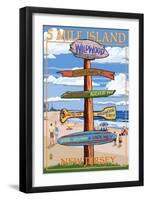 Wildwood, New Jersey - Destination Sign-Lantern Press-Framed Art Print