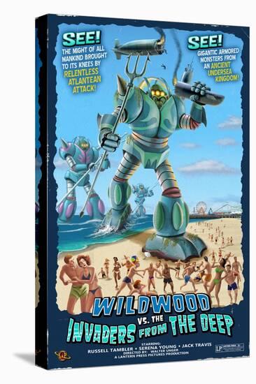 Wildwood, New Jersey - Invaders from the Deep-Lantern Press-Stretched Canvas