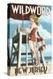 Wildwood, New Jersey - Lifeguard Pinup Girl-Lantern Press-Stretched Canvas