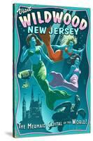 Wildwood, New Jersey - Mermaid Capital Sign-Lantern Press-Stretched Canvas