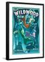 Wildwood, New Jersey - Mermaid Capital Sign-Lantern Press-Framed Art Print