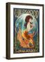 Wildwood, New Jersey - Mermaid-Lantern Press-Framed Art Print