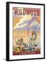 Wildwood, New Jersey - Pier and Sunset-Lantern Press-Framed Art Print