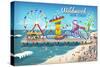 Wildwood, New Jersey - Retro Beach Boardwalk-Lantern Press-Stretched Canvas