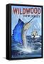 Wildwood, New Jersey - Sailfish Fishing Scene-Lantern Press-Framed Stretched Canvas