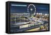 Wildwood, New Jersey - View of Playland at Night-Lantern Press-Framed Stretched Canvas