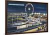 Wildwood, New Jersey - View of Playland at Night-Lantern Press-Framed Art Print