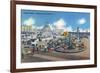 Wildwood, New Jersey - Wildwood-By-The-Sea Hunt's Pier-Lantern Press-Framed Art Print