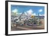 Wildwood, New Jersey - Wildwood-By-The-Sea Hunt's Pier-Lantern Press-Framed Art Print