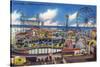 Wildwood, New Jersey - Wildwood-By-The-Sea Playland View-Lantern Press-Stretched Canvas