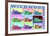 Wildwood, New Jersey - Woody Pop Art-Lantern Press-Framed Art Print