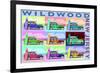 Wildwood, New Jersey - Woody Pop Art-Lantern Press-Framed Art Print