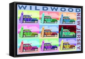 Wildwood, New Jersey - Woody Pop Art-Lantern Press-Framed Stretched Canvas