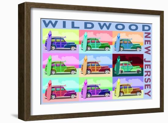 Wildwood, New Jersey - Woody Pop Art-Lantern Press-Framed Art Print