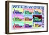 Wildwood, New Jersey - Woody Pop Art-Lantern Press-Framed Art Print