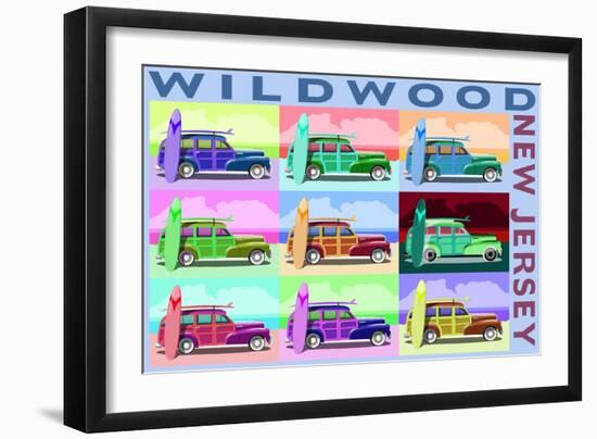 Wildwood, New Jersey - Woody Pop Art-Lantern Press-Framed Art Print