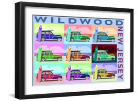 Wildwood, New Jersey - Woody Pop Art-Lantern Press-Framed Art Print