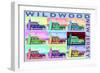 Wildwood, New Jersey - Woody Pop Art-Lantern Press-Framed Art Print